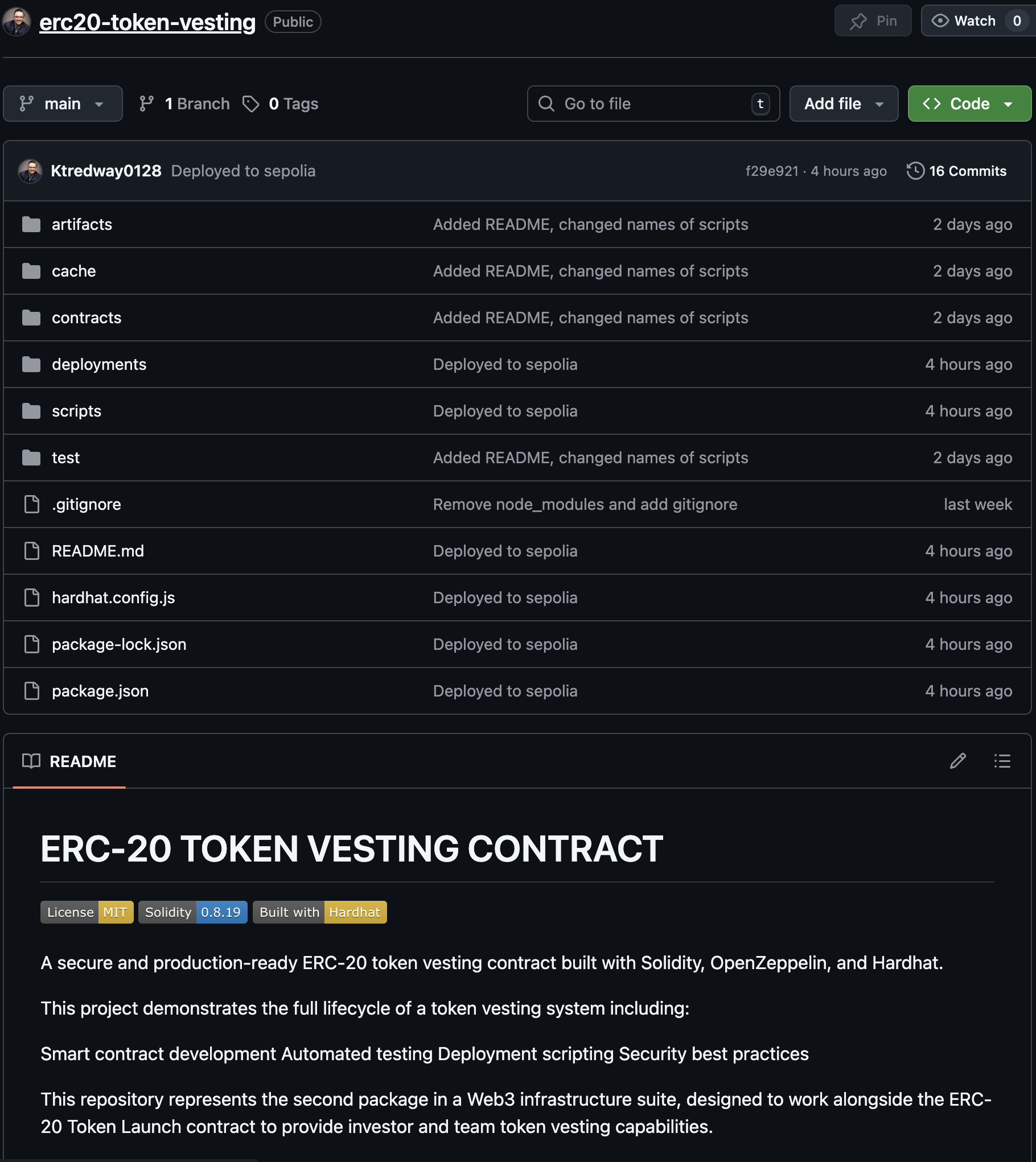 ERC-20 Token Vesting